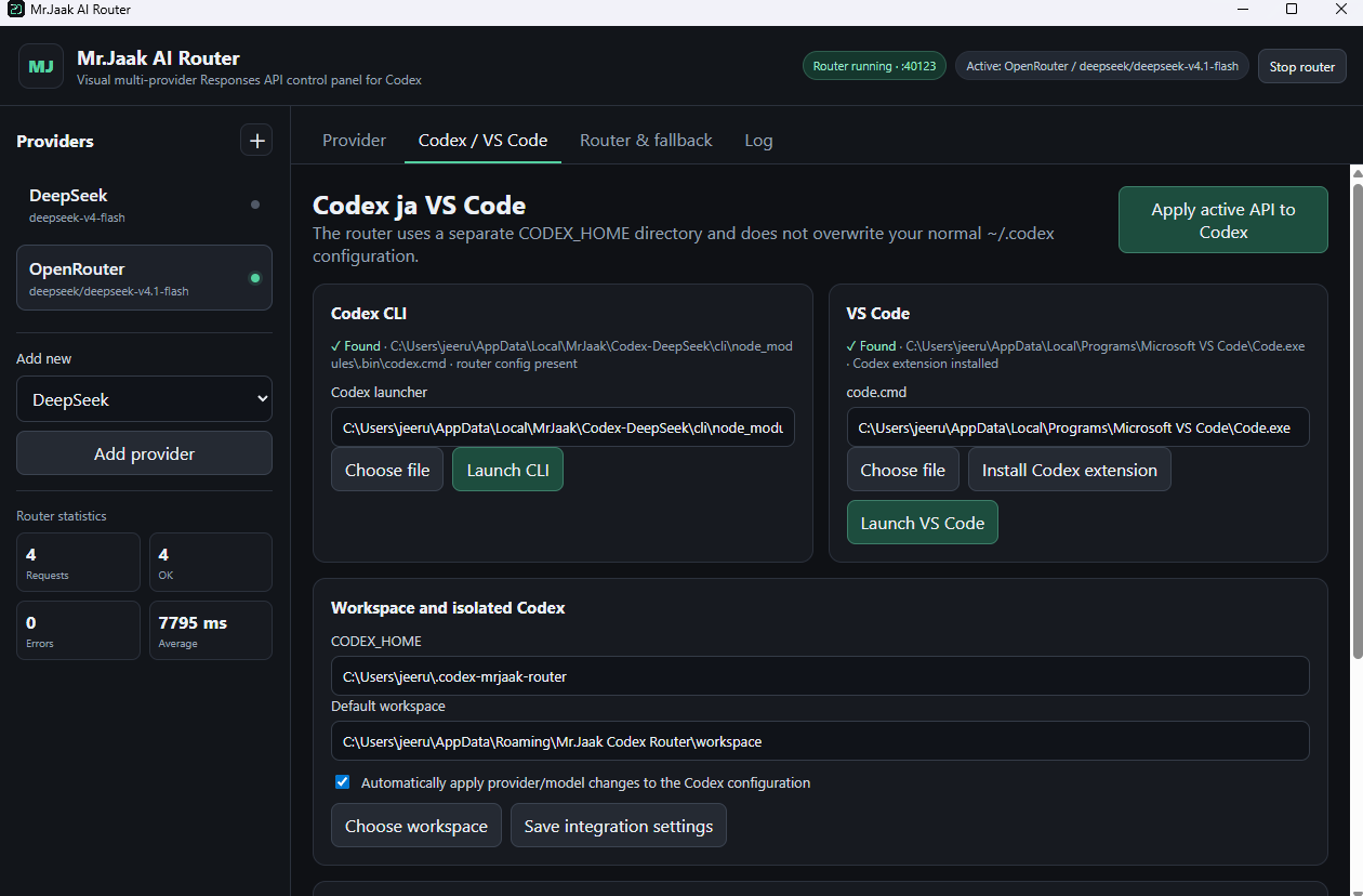 Mr.Jaak AI Router desktop application illustration